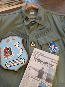 Vietnam War US Air Force Patched Shirt Flight Surgeon ADVSR.