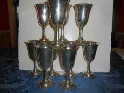 GRAND BAROQUE (10) STERLING SILVER GOBLETS ALL FOR 1 MONEY OUTSTANDING LOOK WOW
