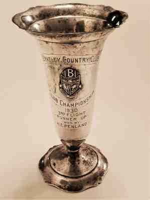 Antique Sterling Trumpet Vase Golf Trophy -- Berkeley Country Club 1930 Penland