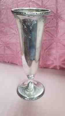 Vintage Wallace Sterling Silver Tall Vase