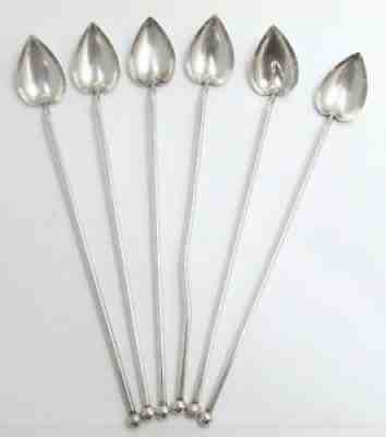 Wallace Sterling Silver Straw Spoons set of 6