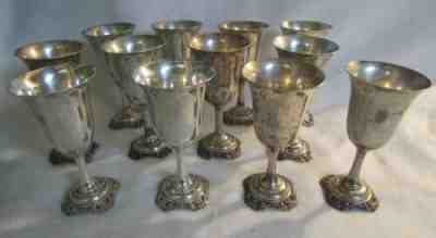 12 WALLACE STERLING GRANDE BAROQUE WATER GOBLETS HARD TO FIND