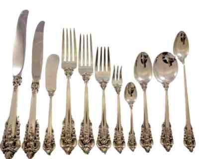 Grande Baroque by Wallace Sterling Silver Flatware Service 12 Set 145 pcs Dinner