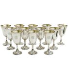 12 R Wallace & Sons American Sterling Silver Water Goblets Monogrammed c 1940