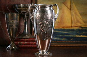 Wonderful Antique Silverplate Yacht Club Sailing Trophy Cup Vase Home Decor