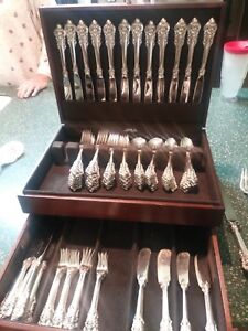 Grande Baroque by Wallace Silver Flatware Set for 16. 128 Pieces Huge! #254