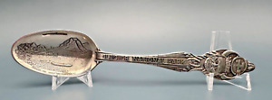 PRE WWII GLACIER NATIONAL NATIVE AMERICAN W/GOOD LUCK SWASTIKA STERLING SPOON