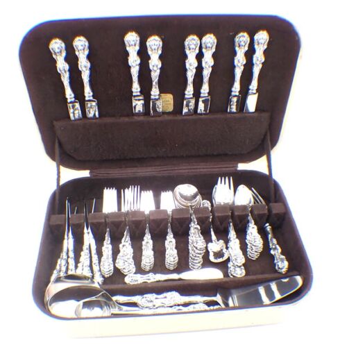 Lion 56 Piece Flatware Set Wallace Sterling Silver 1905