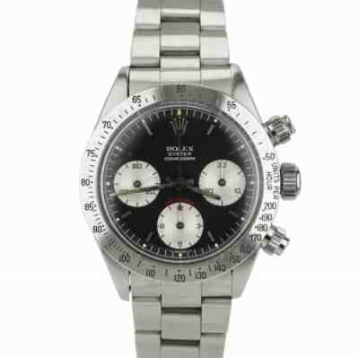 Vintage 1976 Rolex Daytona Cosmograph Small Red 6265 Black 37mm Stainless Watch