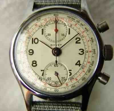 34 mm MEN'S WWII ERA chronograph BOVET vintage WRISTWATCH good condition