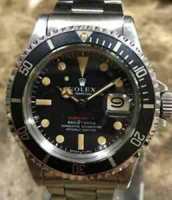 VINTAGE ROLEX RED SUBMARINER 1680 2,5M SERIAL ca. 1970, UNPOLISHED PUNCHED SET