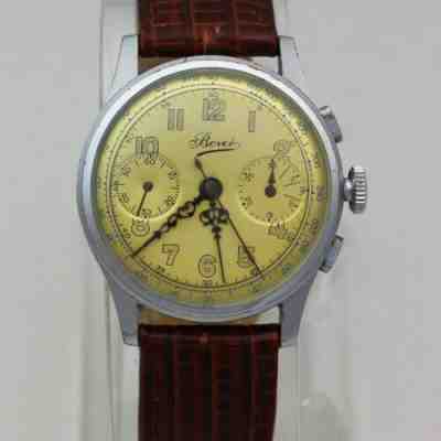 Bovet Freres & Co. Chronograph Stainless Steel 34mm Manual Wristwatch ca. 1940's