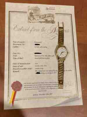 Patek Philippe 2526 1st edition 1954 Enamel Dial Patek Box & Extract Of Archives
