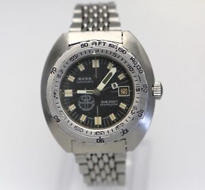 Vintage DOXA 43mm Sharkhunter US Divers Aqua Lung 60s Sub 300T Mens Swiss Watch