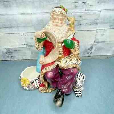 Waterford Holiday Heirlooms Maharaja Santa Cookie Jar Checking His List #1247