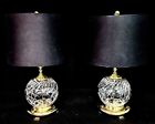 Waterford Wedgewood Set of 2 Globe Style Fine Cut Crystal Lamps - Gorgeous Cuts!