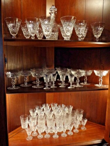 65 PIECES WATERFORD CRYSTAL TRAMORE PATTERN COLLECTION Decanter + 64 Glasses