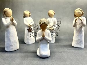 WILLOW TREE FIGURINES COLLECTION OF 5 AND WILLOW HAPPINESS WITH BIRDS