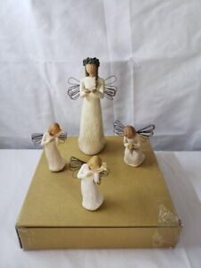 4 WILLOW TREE ANGELS - Angel of Christmas Spirit, MIRACLE, THINKING OF YOU 2001