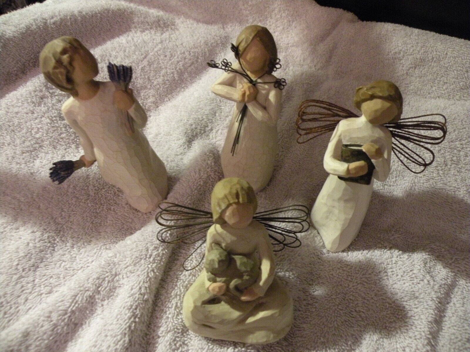 Set Of 4 Willow Tree Angels Friendship Lavender Grace,Angle of kindness