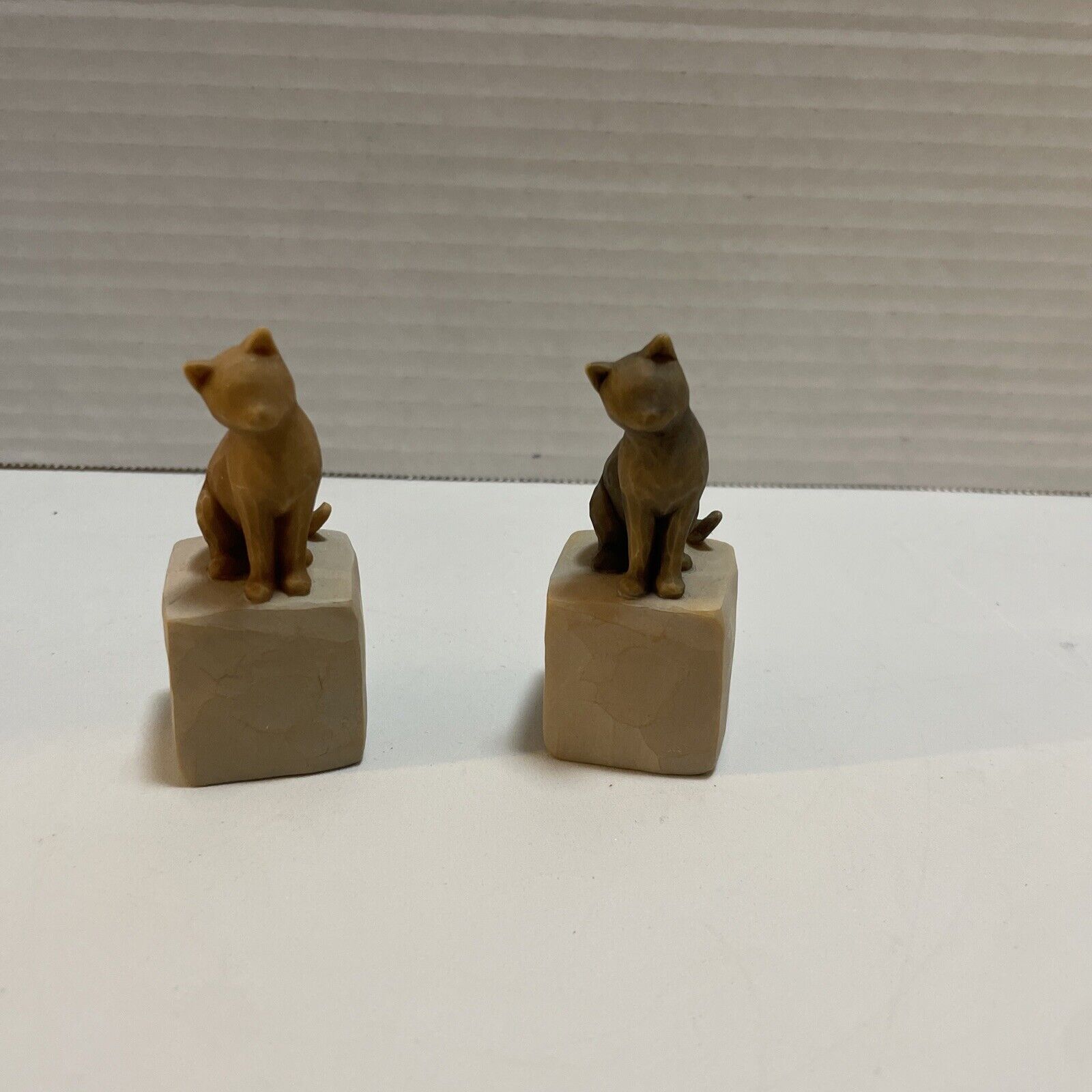 2017 Willow Tree Lot 2 Love My Cat Carved Sculpture 3” Figurine By Susan Lordi