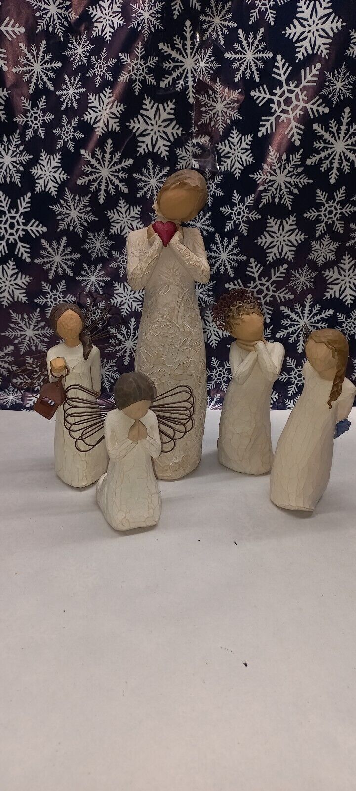 Willow Tree Retired Figure Lot Of 5 Praying Angels 1999-2009 Susan Lordi Demdaco