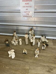 willow tree figurines lot 13 figures Great Condition! READ Angels Mother Father