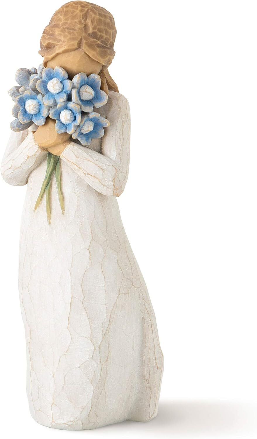 Willow Tree Angel Forget-Me-Not Holding Thoughts, Sculpted Hand-Painted Figure