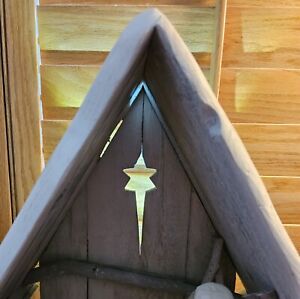 RARE Willow Tree Nativity Scene WOOD STABLE 17" with Cut out Star Wooden UNIIQUE