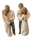 Set Of 2-Willow Tree 2010 Man Holding Pregnant Wife & Baby w/Parents-Susan Lordi