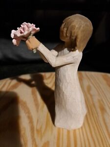 Willow Tree Thank You, Sculpted Hand-Painted Figure 27267 Angel Woman Flower