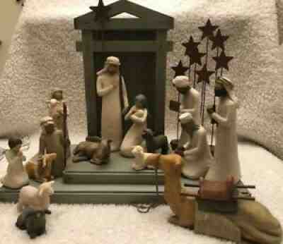 Demdaco Willow Tree Nativity 18 Piece Set By: Susan Lordi, AMAZING CONDITION!!!