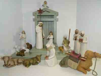 Willow Tree Nativity Creche Holy Family Wise Men Shepherds Camel Sheep 20+ Pcs