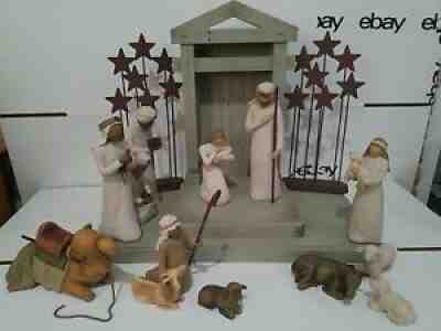 Willow Tree Nativity Figurines Set w/Creche Susan Lordi Demdaco Set Boxed