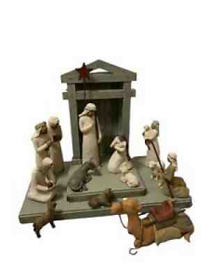 Willow Tree 14 pc Nativity Figurines Set w/Creche Susan Lordi Demdaco Set Boxed