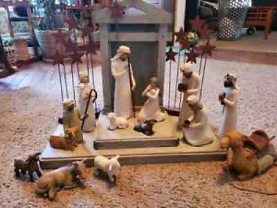 DEMDACO Willow Tree NATIVITY set: creche, wise men, animals. Pre-owned, no boxes
