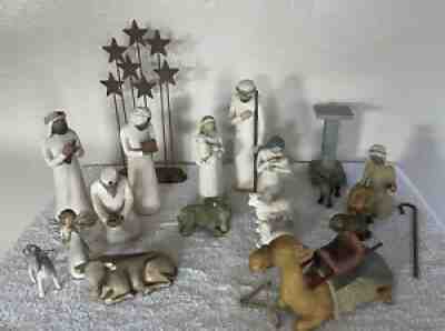 18 - Willow Tree hand-painted sculpted figures Nativity 3 Wise Men Shepherd Star