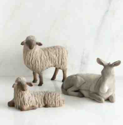 GENTLE ANIMALS THE STABLE FOR HOLY FAMILY HAND PAINTED WILLOW TREE SUSAN LORDI