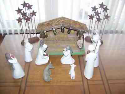 Willow Tree Nativity Set - 8 Pieces in Excellent Condition - With Stars,Angel