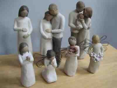 7 Willow Tree Figurine Lot Family Baby Pregnancy Angel