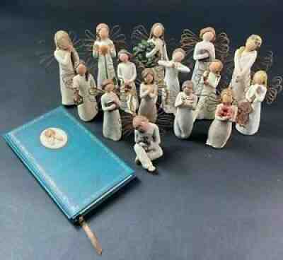 Lot of 15 Willow Tree Figurines Angels with Note Book Hope Song Light 1999-2006