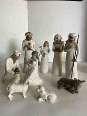 DEMDACO - WILLOW TREE - NATIVITY SCENE DISPLAY - 9 PIECE FIGURINE SET - LOVELY!