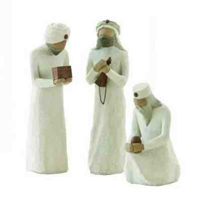 Willow Tree Resin + Metal THREE WISEMEN Figurines 2000 XMas Nativity In Orig Box