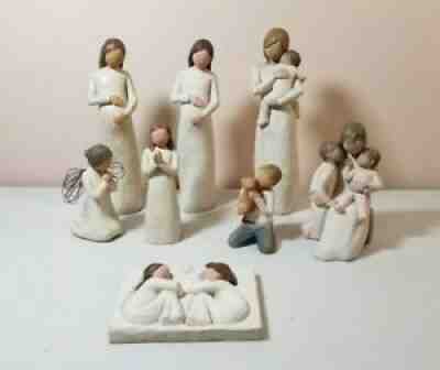 Demdaco Willow Tree Lot of 8 Figurines - Pregnant, Mother, Child, Friendship