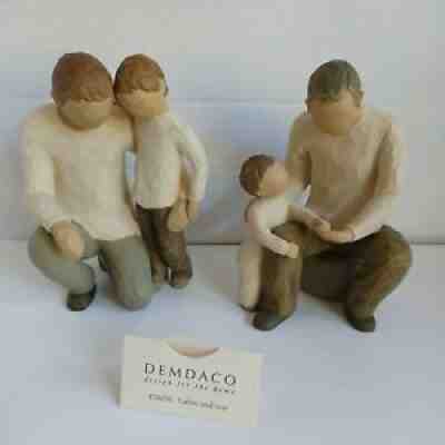 Set of 2 Willow Tree Father and Son Susan Lordi Demdaco Retired Figurines