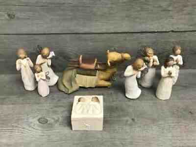 Lot of 9 Willow Tree Figurines & Keepsake Box
