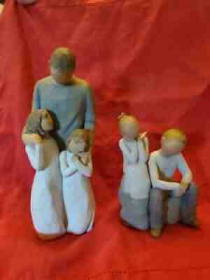 Willow tree figurines-My Girls & Brother and Sister. Set of 2. Free shipping.