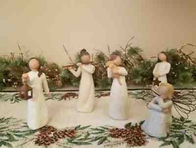 Lot of 5 Willow Tree Angels w/ boxes. Light, Harmony, Friendship, Hope, Patience