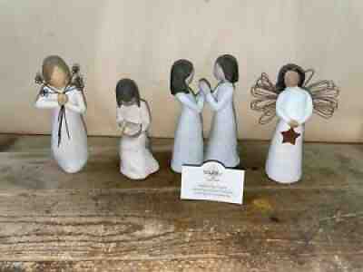 Willow Tree Ornaments Lot 4 Angel Of Friendship Sisters at Heart Wisdom Light
