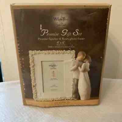 Willow Tree PROMISE 9" Figurine & 4"x6" Roses Photo Frame Gift Set NIB 26450